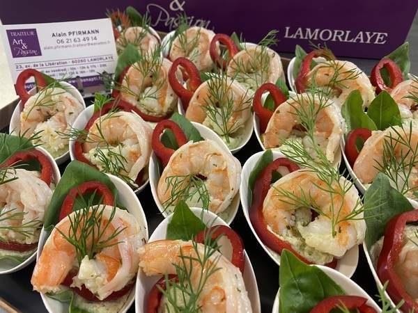 crevette a la creme d ail basilic